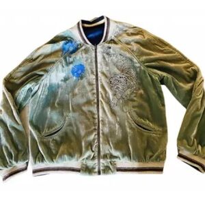Japanese souvenir jacket!  Velvet and silk embroidered Tiger Reversible jacket